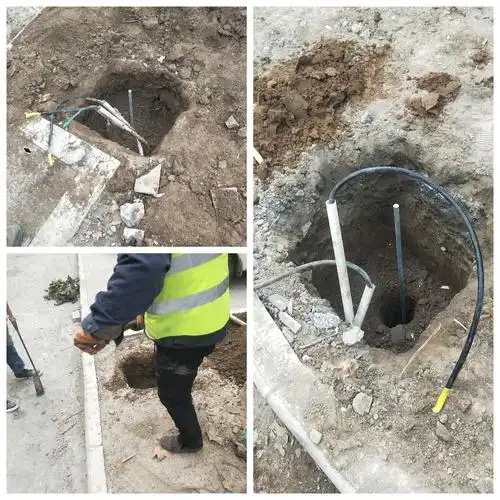 对西区路灯地座做接地极.