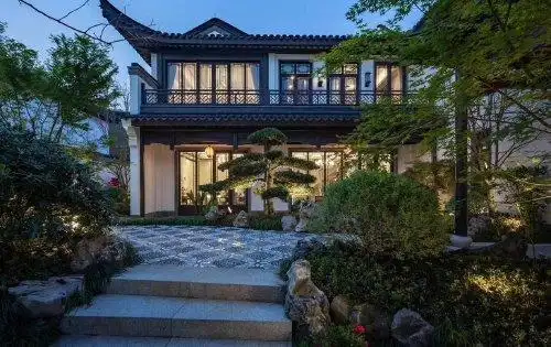 绿城·乌镇兰园动态:中式合院景观图片-杭州安居客