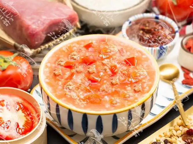 番茄牛肉粥图片