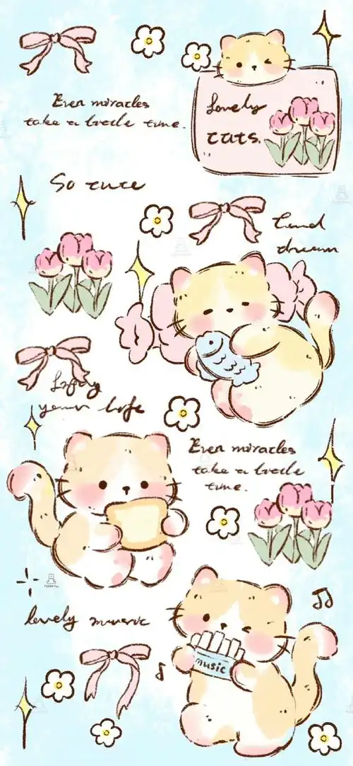 生活才可爱9898可爱朋友圈背景图小熊/兔兔/少女心/软萌/猫咪