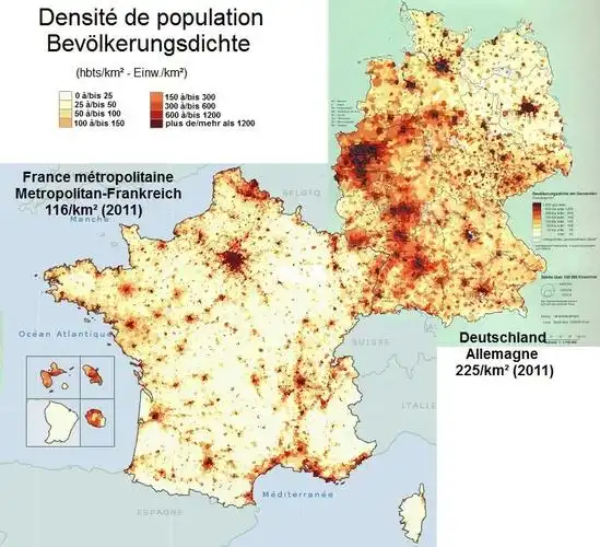法国德国人口密度2011