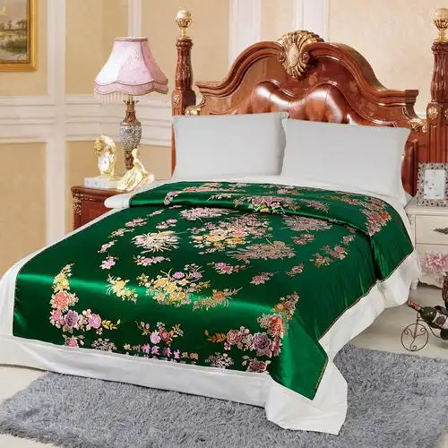 杭州丝绸软缎被面子杭州丝绸棉被套软缎织锦缎绸缎面被面子婚庆龙凤