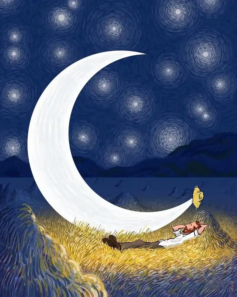 致敬梵高我和月亮有个约会