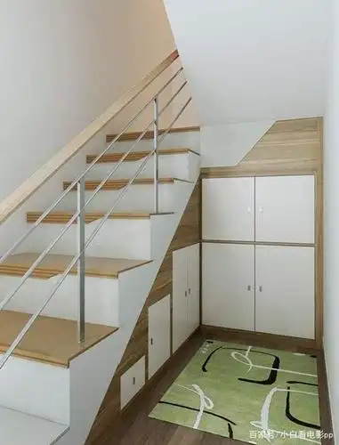 家里地方宅的可以利用三角楼梯做花样地柜
