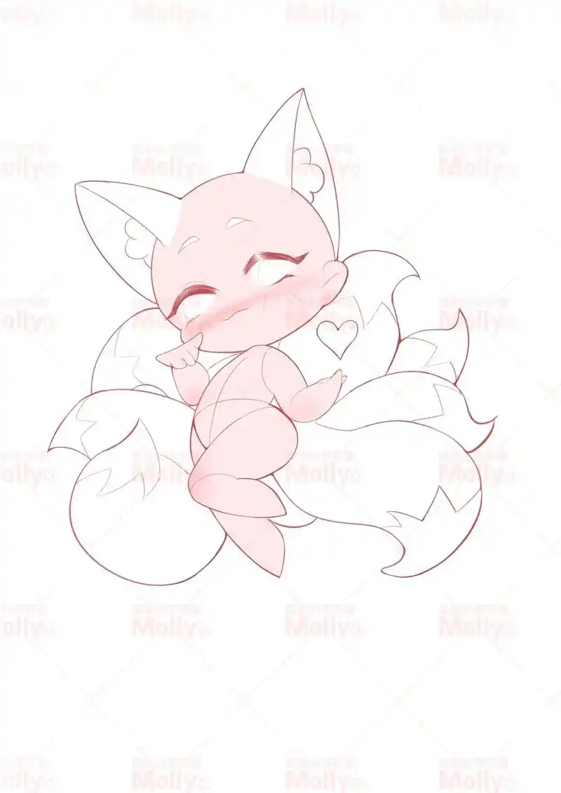 q版九尾狐.#procreate绘画 #零基础学画画 #画画 - 抖音