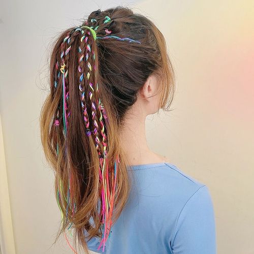 编发绳儿童编头发的彩绳脏脏辫头饰彩色丝带发带头绳子发绳女发饰