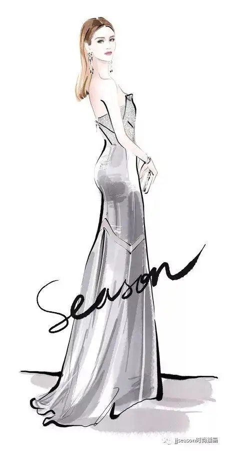 礼服设计手绘鱼尾裙蓬蓬裙纱裙