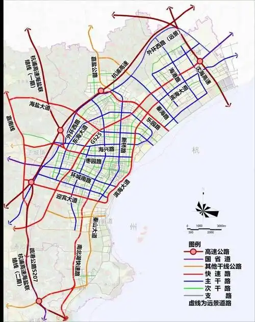 海盐中心城区道路网专项规划公布!将有内环和外环路了?_大道