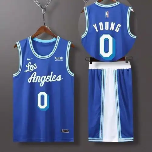 kopg耐克顿勇士球衣湖人0号尼克杨球衣勇士队6号球服0号篮球服套装男