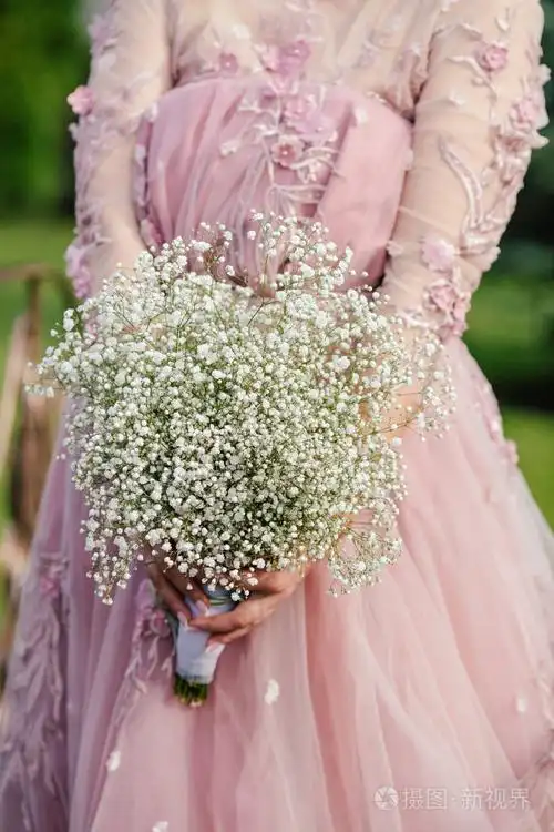 新娘捧花的满天星