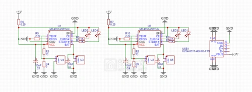 关于两路4057 1a版本芯片 5v不能工作求助