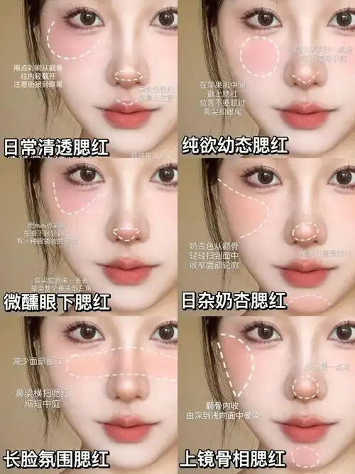 6种日常腮红画法!纯欲氛围感一下拿捏!