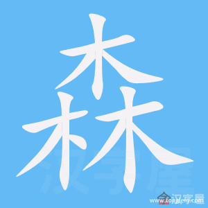 森的笔顺森字怎么写附笔顺动画