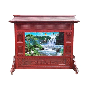 农村入户影壁移动影壁墙画照壁铁艺墙布墙纸墙裙移动山水画影壁墙