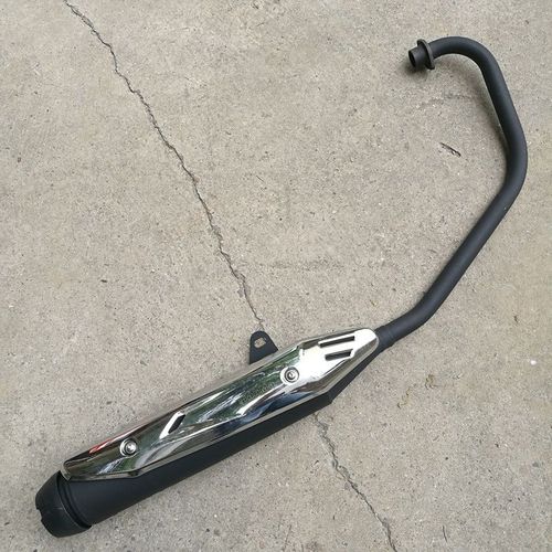 适用豪江摩托车配件濠江hj125/150-17酷爽排气管前段烟筒消声音器