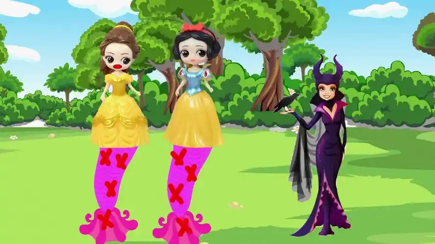 白雪公主和贝儿公主被施魔法大变样,王后只有一个解药