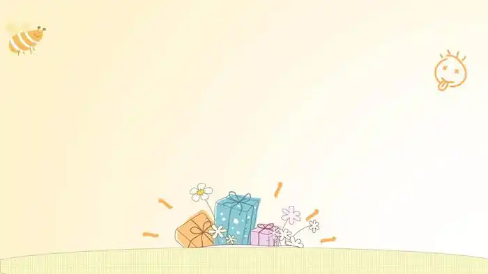 10张可爱卡通插画风格ppt背景图片