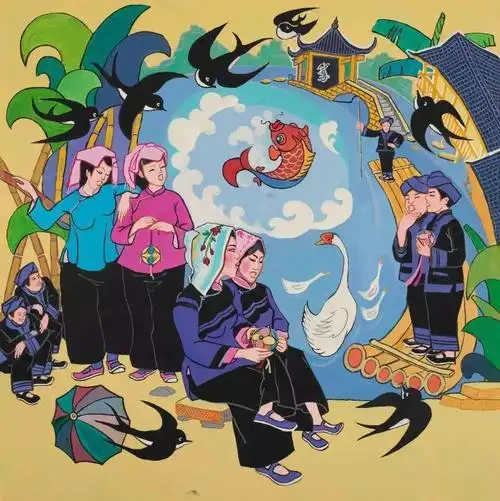 百色农民画里的新农村