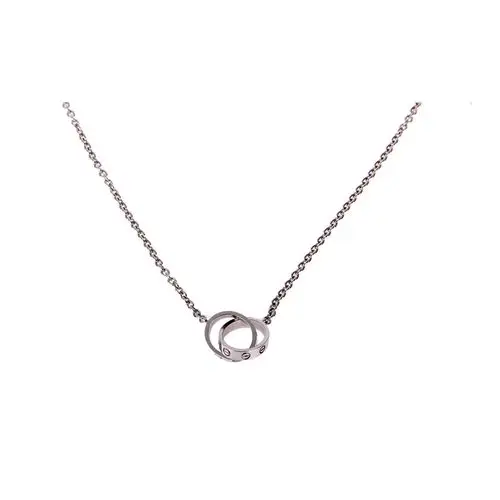 cartier(卡地亚)#love系列18k白金锁链项链