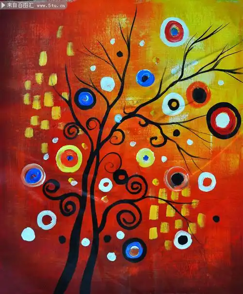 抽象树墙绘装饰画