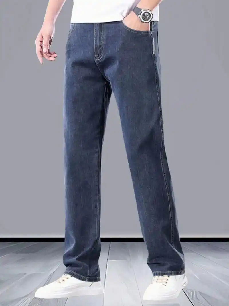 牛仔裤男士宽松直筒2024年夏季薄款休闲长裤子男,采用宽松直筒设计