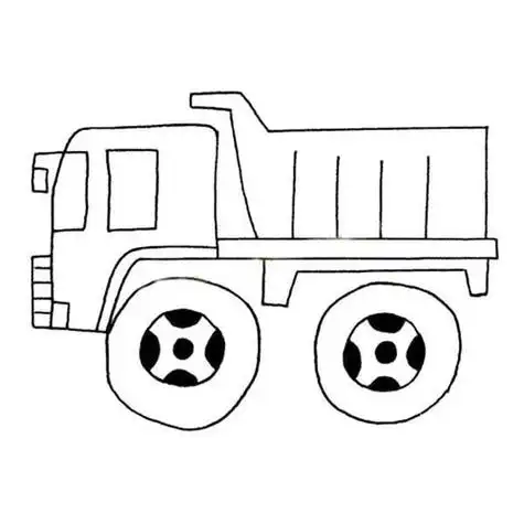 翻斗车简笔画图片