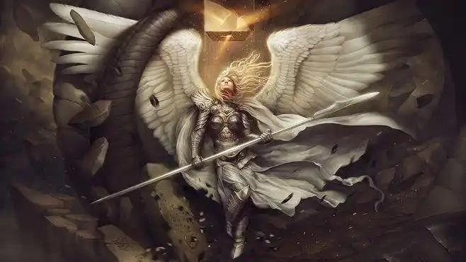 general1920x1080angelwingsartworkarmorspearcapewomenfantasyart