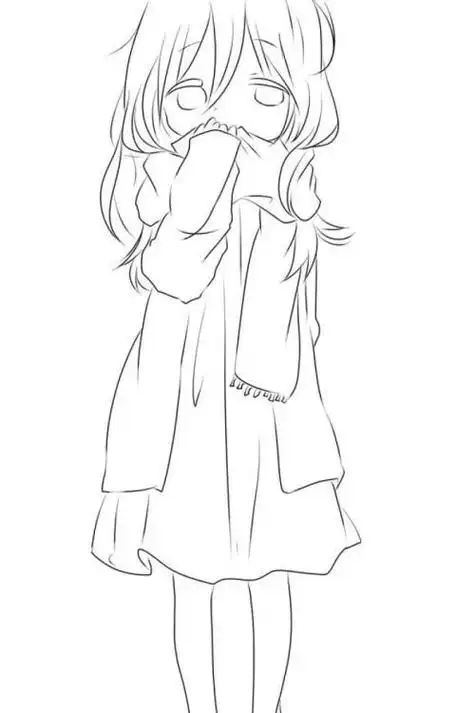 人物简笔画女孩长发铅笔画简单6