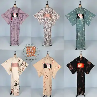 vintage古着日本民族印花花纹留袖和服和风舞台写真外套女17-334