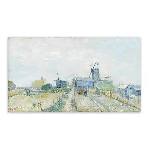 轻艺术大师名画梵高磨坊田园印象派油画海报画芯古典客厅走廊装饰画