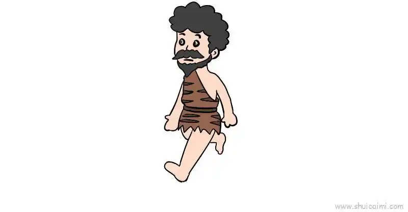 原始人卡通简笔画绘画教程