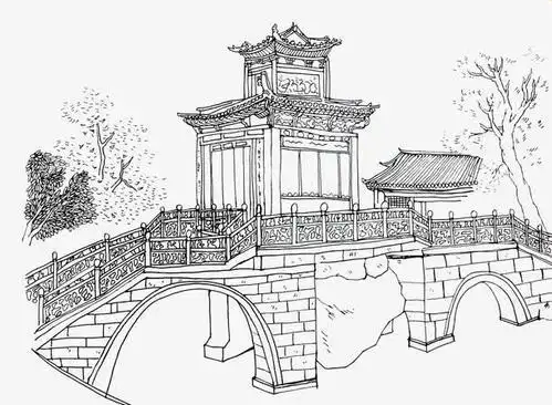 素描的桥简笔画