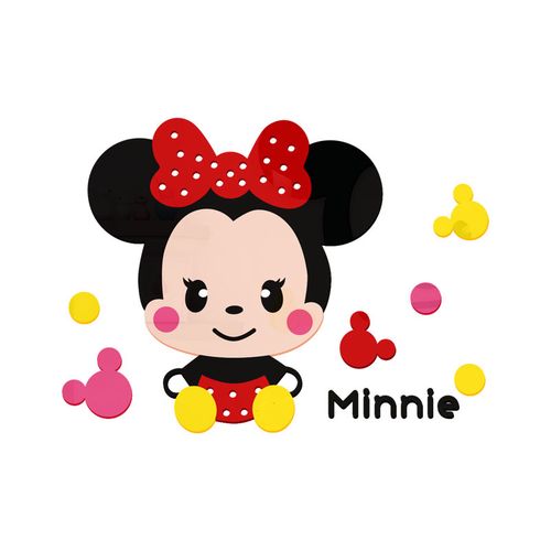 创意米奇卡通3d立体墙贴画儿童房间布置温馨女孩卧室床头墙面装饰 a款