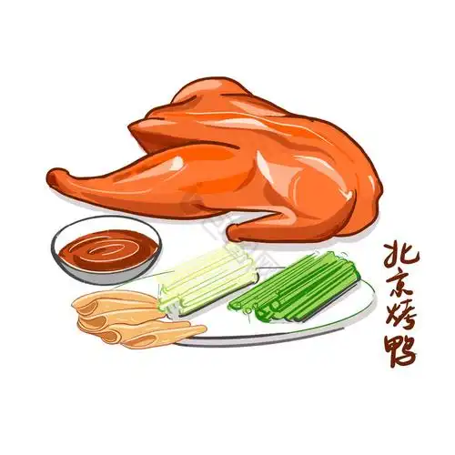 烤鸭国庆节女孩北京天安门玩耍插画北京旅游城市地标建筑插画浪漫北京