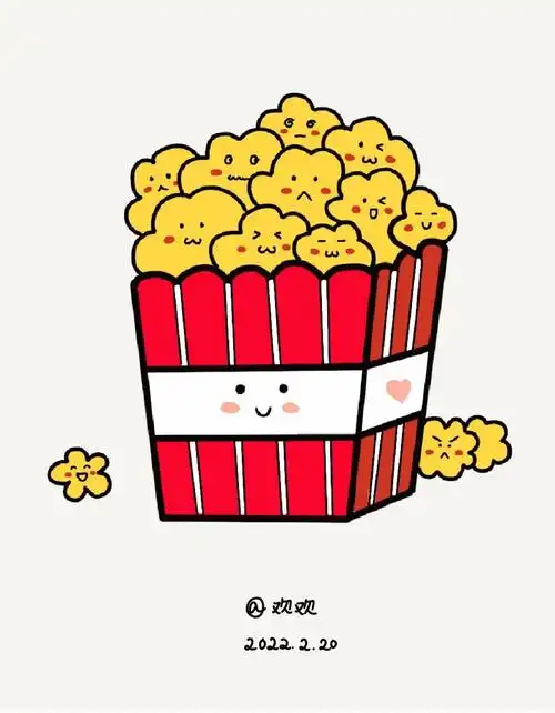 爆米花简笔画教程