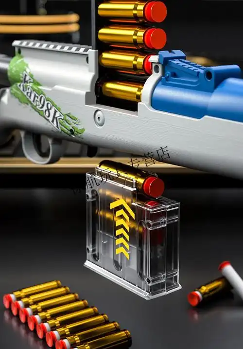 儿童玩具枪抛壳m24软弹枪可发射狙步击枪玩具对战枪手动上膛awm步抢