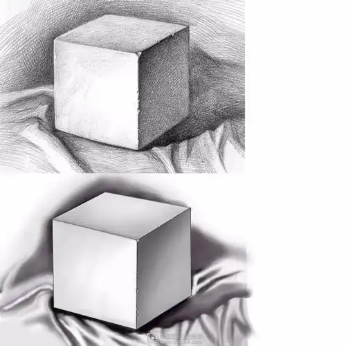《写生正方体—静物素描方块提高练习》by 虾卷