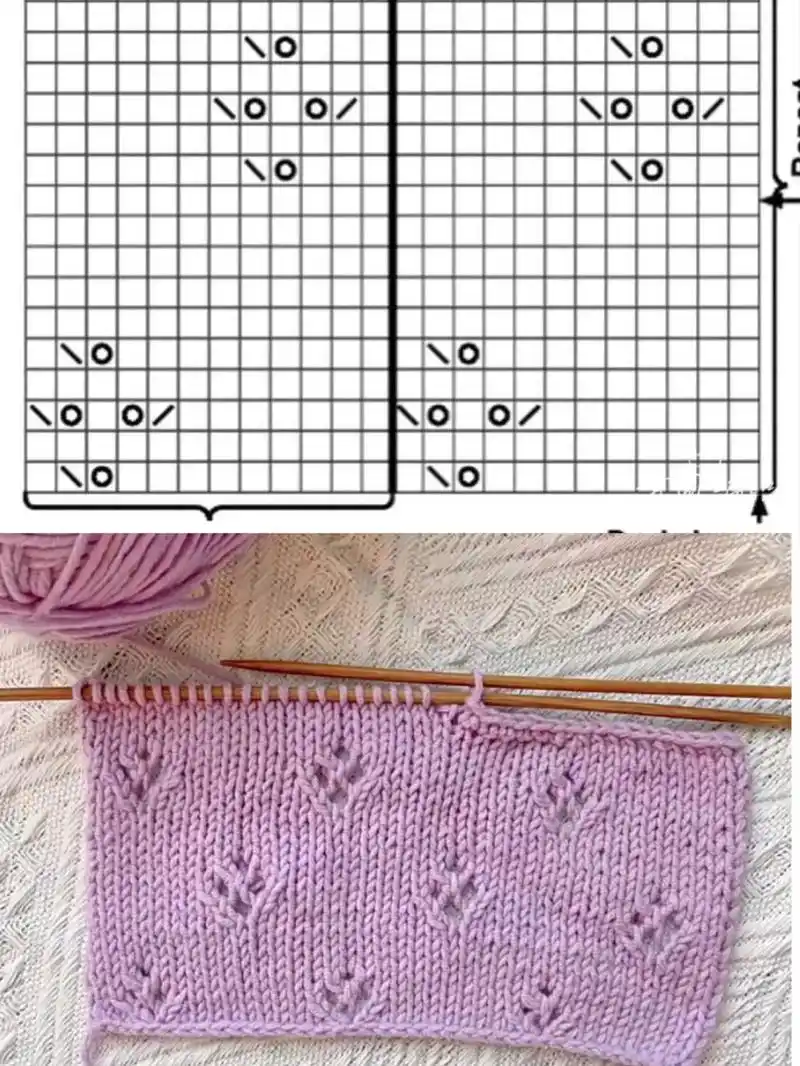 编织图解棒针编织图解简约镂空花