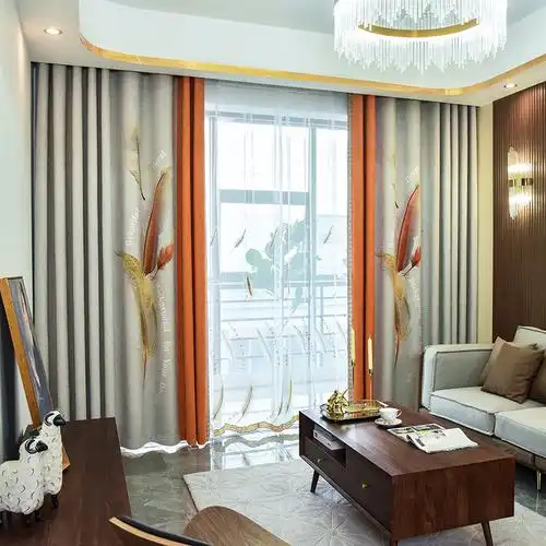 雪尼尔窗帘 现代简约_简约现代轻奢风格无缝拼接雪尼尔窗帘客厅卧室