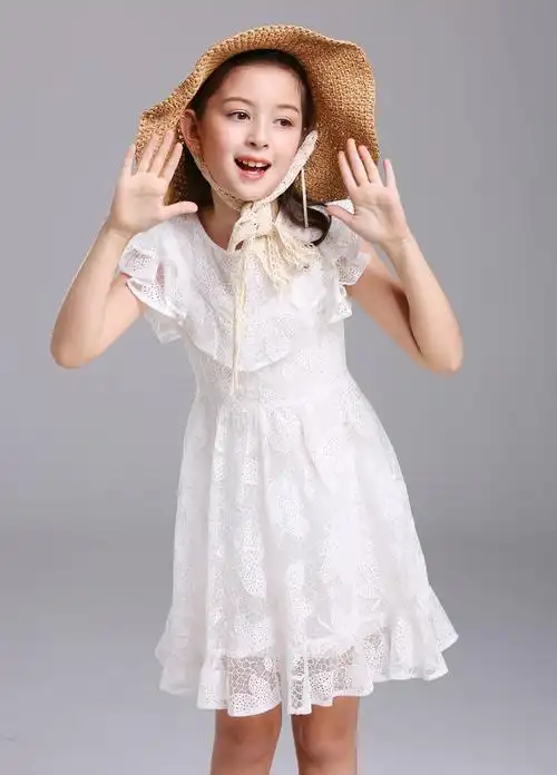 2022夏季新品儿童女童蕾丝连衣裙中大童韩版女宝宝公主裙女孩裙子d20