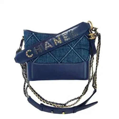 【包税】现货 chanel/香奈儿 新款gabrielle系列 女士深蓝牛仔布流浪