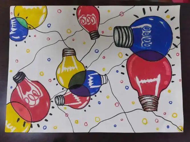 非原创,借鉴了小红书博主作品通过灯泡叠加呈出了三间色,三原色到三间
