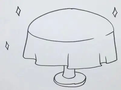 桌子上饭菜简笔画