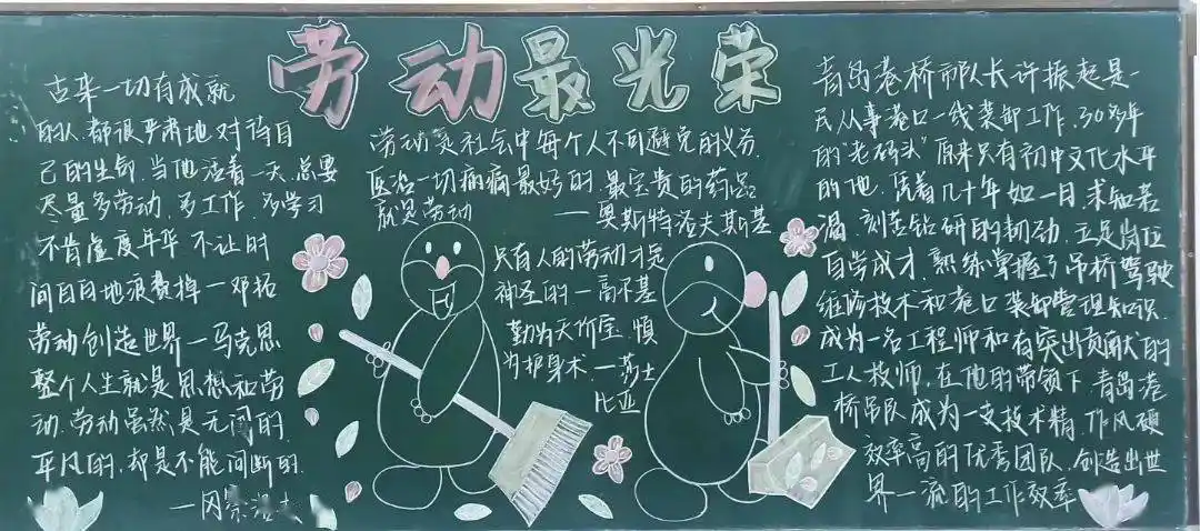 劳动最光荣记高一年级5月份主题黑板报评比活动