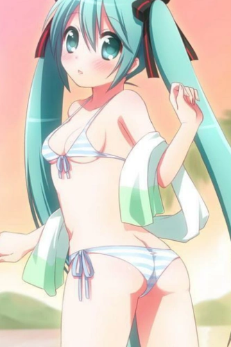 彩色初音未来穿泳装图片