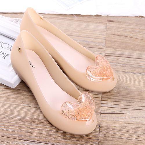 塑料凉鞋女雨天水晶果冻鞋防水透明鱼嘴坡跟桃心浅口时尚外穿雨鞋