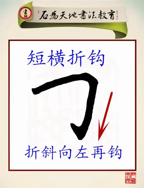 1,注意"短横折钩"的书写要点.