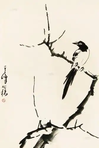 0126 喜鹊 立轴 纸本