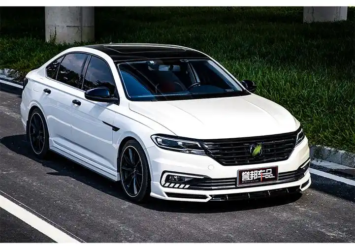 适用于2021大众新朗逸plus前唇侧裙后唇小包围改装中网后扰流前铲