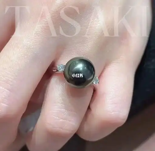 大溪地南洋黑珍珠戒指